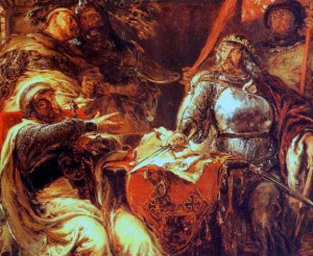 Картина Матейко, изображающая переговоры Владислава Локетека с Немецким орденом в Бресте-Куявском.