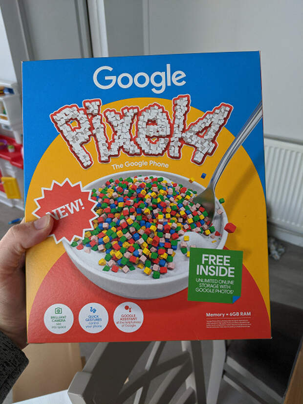 Первые Pixel 4 и 4 XL прибыли в коробках с хлопьями и странными намёками Google