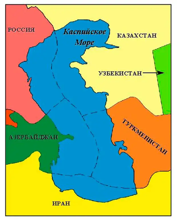 Какие страны омывает каспийское море карта побережья подробная