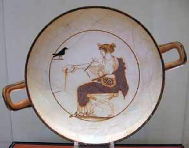 Аполлон - кифаред. Килик. V в. до н.э. Дельфы. Археологический музей (фото автора)