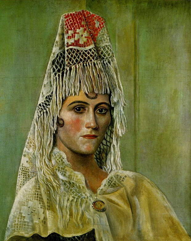 Пабло Пикассо. Ольга Хохлова в мантилье. 1917 год