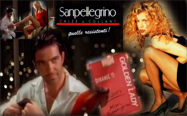 Коллаж автора, фрагменты рекламы «Sanpellegrino» и «Golden Lady Stockings». Листайте далее