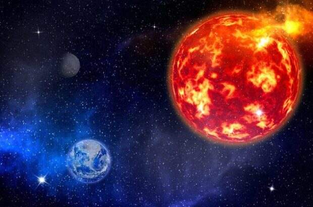 Солнце и Земля, вид из Космоса