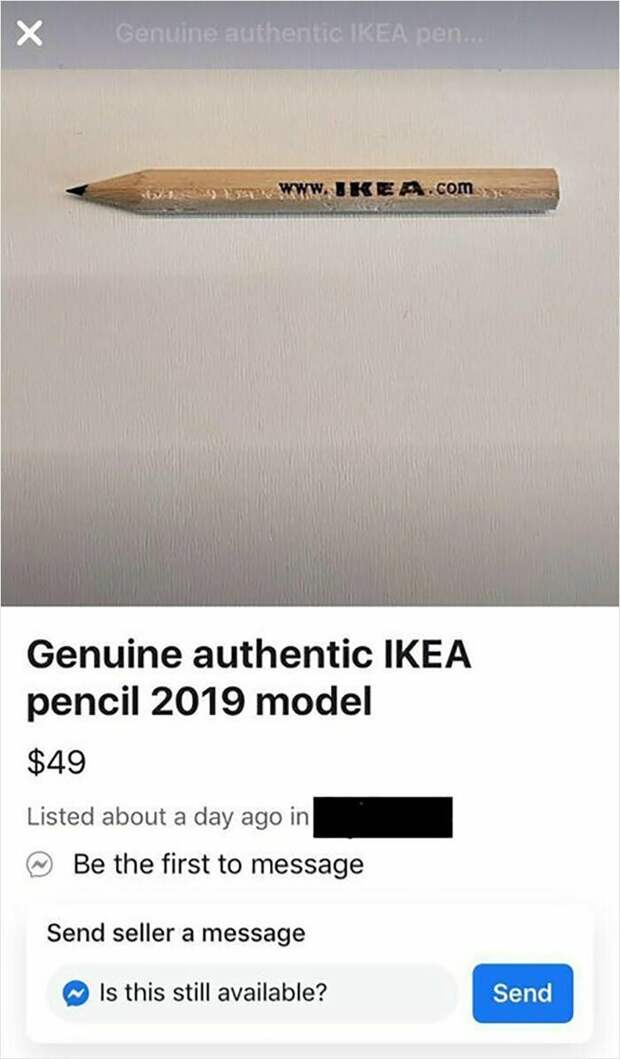 Подлинный карандаш IKEA, модель 2019 года за 49 долларов Подлинный карандаш IKEA, модель 2019 года за 49 долларов интернет, люди, магазин, объявление, подборка, предложение, юмор