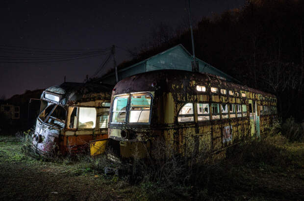 Abandoned Trolley Graveyard
