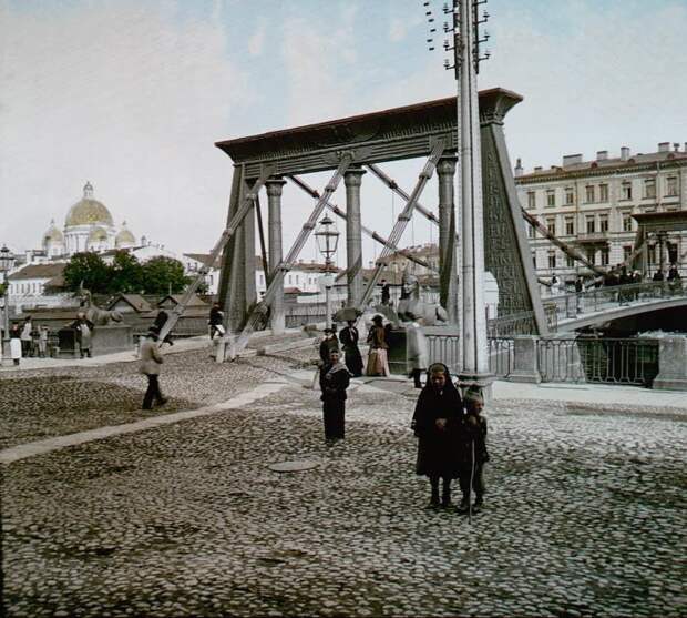 Египетский мост. Санкт-Петербург, 1896 г. история, прошлое, фото