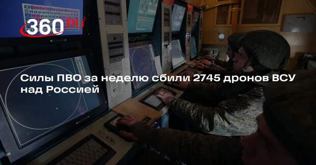 Силы ПВО за неделю сбили 2745 дронов ВСУ над Россией