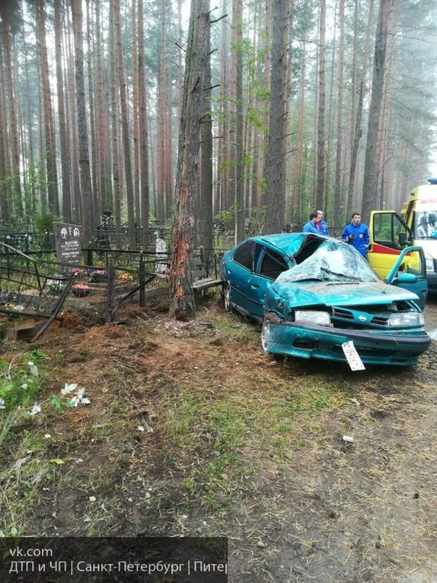 В Всеволожске пьяная девушка протаранила оградки на местном кладбище