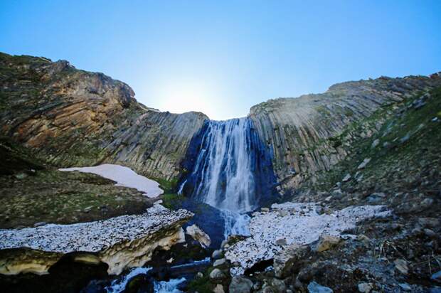 Водопад Терскол горы, озера, природа, россия