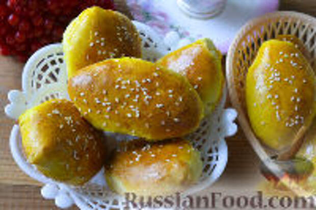 Фото к рецепту: Пирожки с курицей (в духовке)