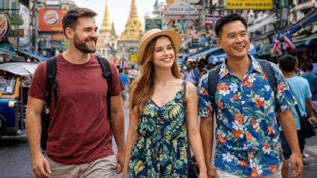 Туристы / Таиланд / Изображение сгенерировано ИИ ChatGPT / amic.ru