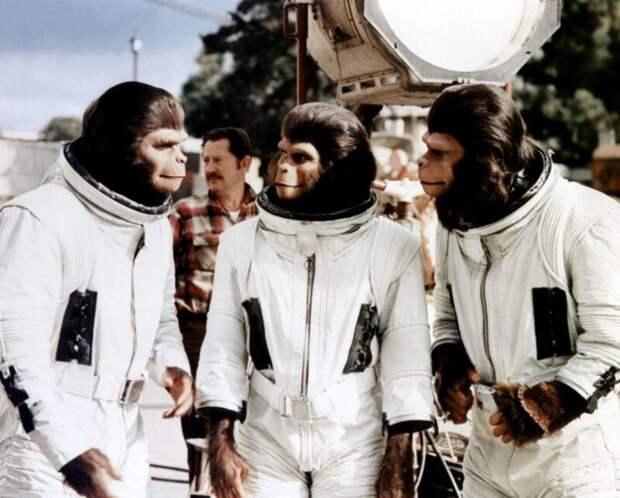На съемках «Побега с планеты обезьян» (1971)  история, люди, фото