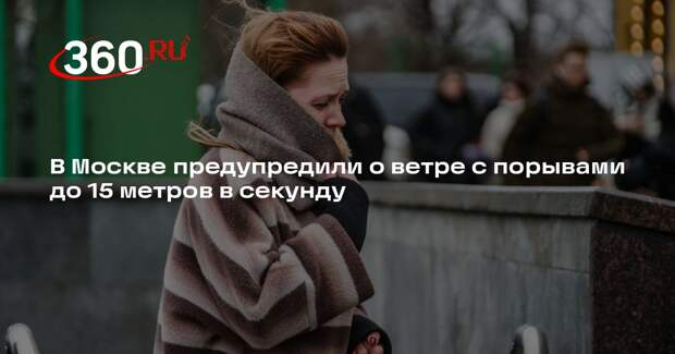В Москве предупредили о ветре с порывами до 15 метров в секунду