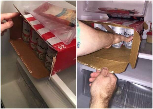 Как за один раз переместить все банки из ящика в холодильник