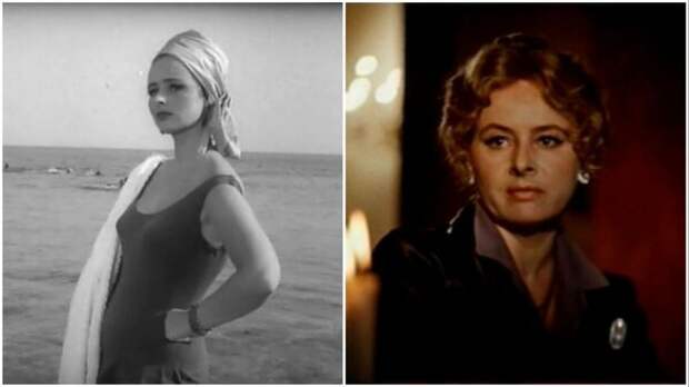 Лилия Журкина в фильмах «До свидания, мальчики» (1964) и «Старый Новый год» (1980)
