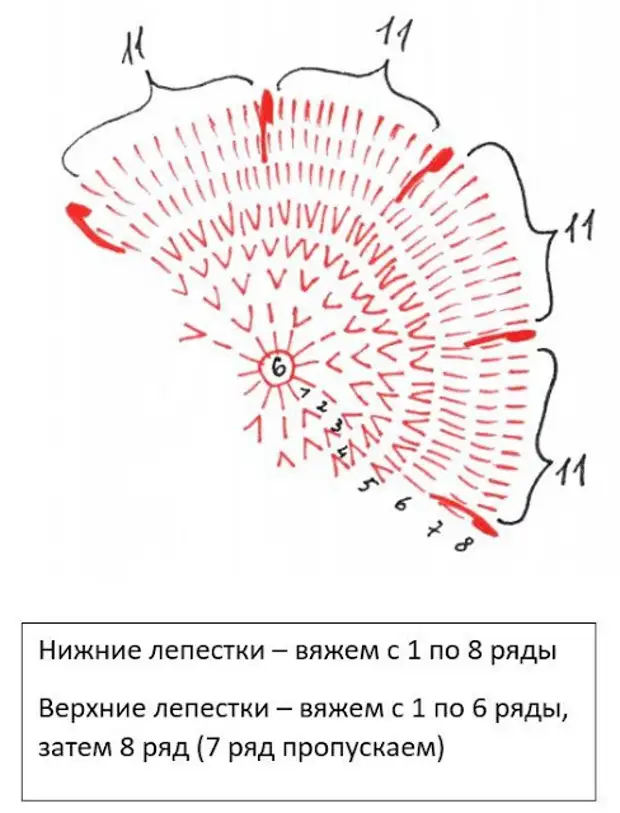 Брошь мак крючком схема и описание