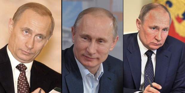 Фотографии Путина 2002, 2012 и 2022 годов