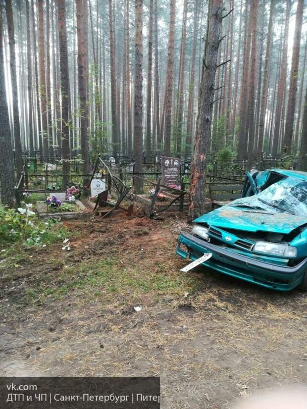 В Всеволожске пьяная девушка протаранила оградки на местном кладбище