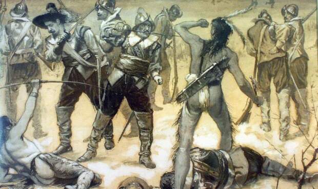 Война англичан с индейцами./Фото: https://www.wikiwand.com