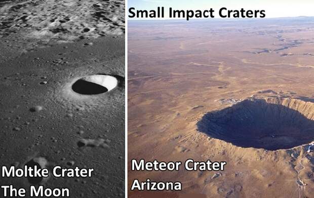 Ударные кратеры на Земле и Луне очень похожи / Фото: vaticanobservatory.org