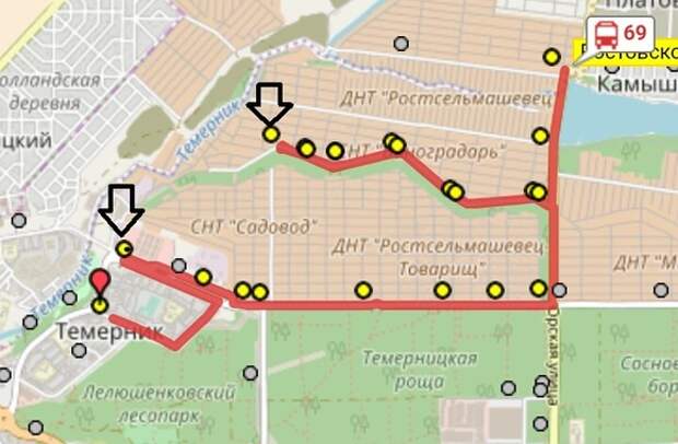 Карта темерника в ростове на дону