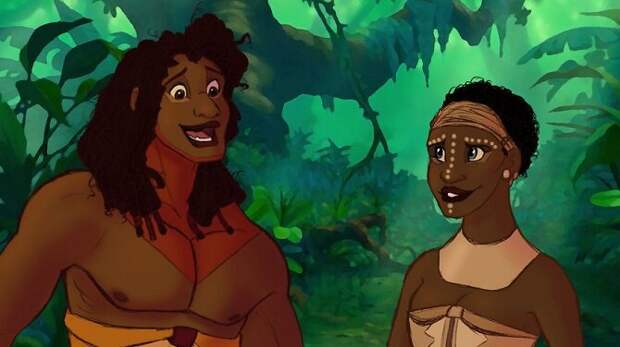 Художник рисует диснеевских животных в виде людей, сохраняя их уникальные черты