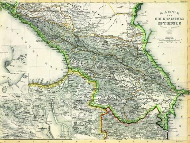 Карта Кавказа. 1856