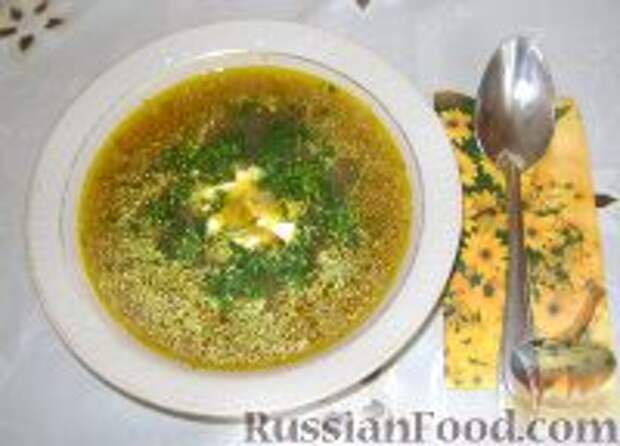 Фото к рецепту: Грибной суп (с шампиньонами)