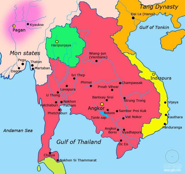 Кхме́рская империя или Камбуджадеша карта
