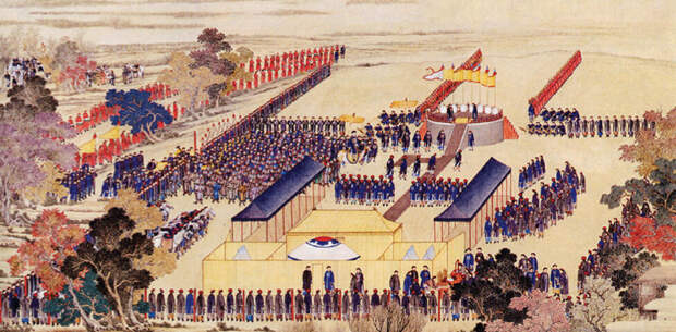Построение маньчжурской армии перед походом на Китай.