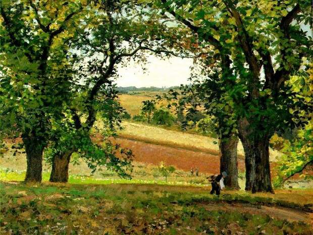 Chestnut Trees at Osny. (1873). Писсарро, Камиль