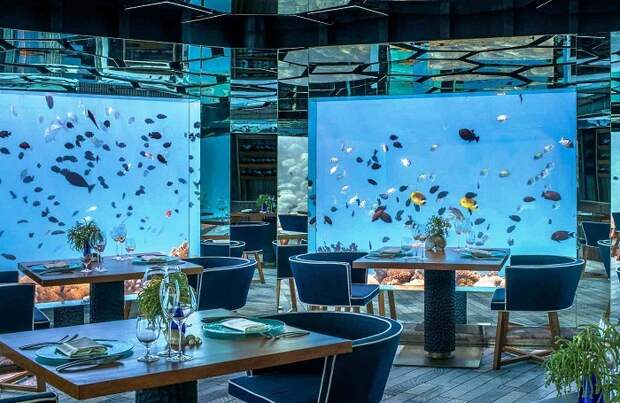 Роскошный подводный ресторан на Мальдивах