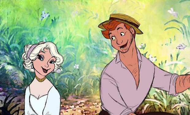 Художник рисует диснеевских животных в виде людей, сохраняя их уникальные черты