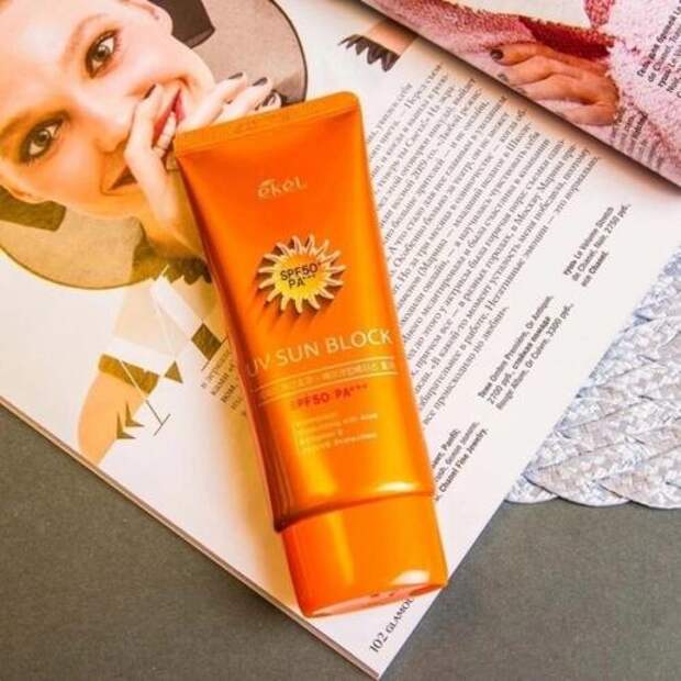 Ekel крем солнцезащитный с экстрактом алоэ - UV sun Block SPF50/PA +, 70 г.
