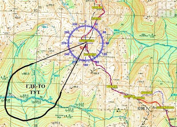 Топографическая карта перевал дятлова
