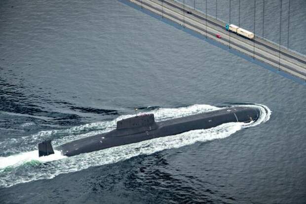 21 июля 2017 года Российская атомная подводная лодка "Дмитрий Донской" проплыла мимо Корсера, Дания.