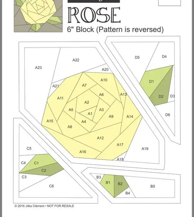 Пэчворк роза из лоскутков схема для начинающих пошагово