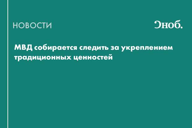 МВД собирается следить за укреплением традиционных ценностей