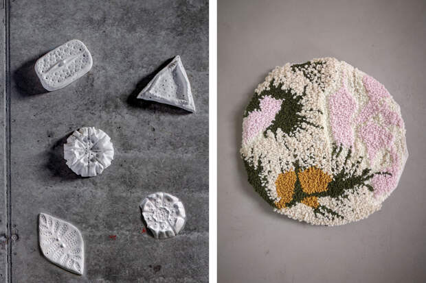 Юля Парфенова, слева: «Мутуализм» / справа: «Фактура тени»