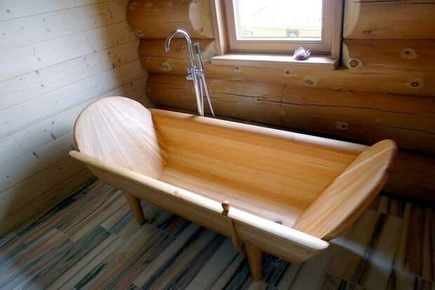 из досок. деревянная ванна из досок