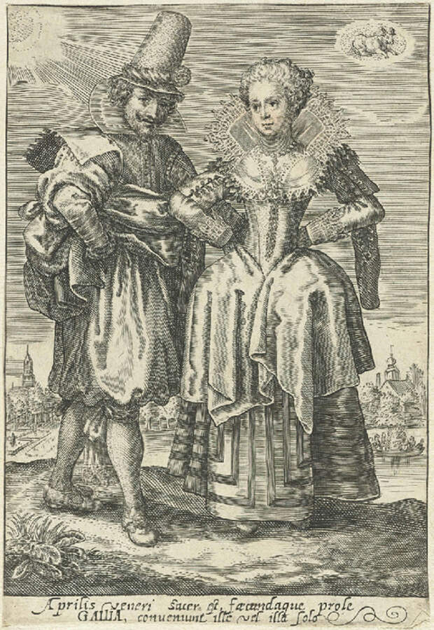 Kostuums Frankrijk, ca. 1625, in de maand April (481x700, 472Kb)
