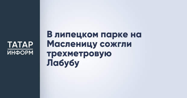 В липецком парке на Масленицу сожгли трехметровую Лабубу
