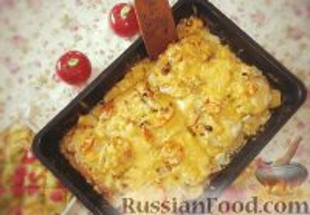 Фото к рецепту: Мясо по-французски с картофелем и помидорами