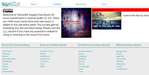 TeknoAXE has a large collection of free and royalty free music to download