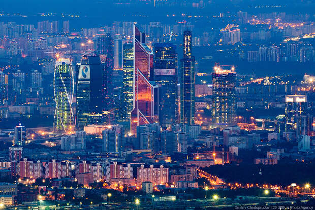 Москва-Сити с высоты 504,5 метра