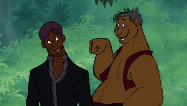 Художник рисует диснеевских животных в виде людей, сохраняя их уникальные черты