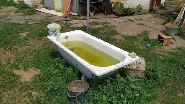 Система полива для огорода из старой ванны
