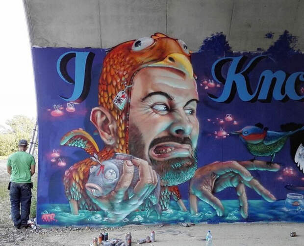 Трёхмерные граффити французского уличного художника Braga Last One