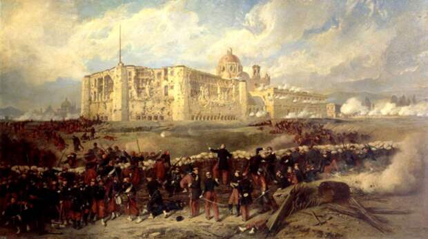 Осада Пуэбла. Художник: Jean-Adolphe Beaucé