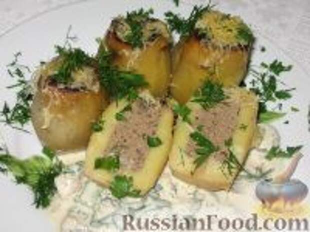 Фото к рецепту: Картофель, фаршированный печенью